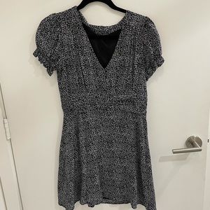 Adorable Black and White Floral Mini Dress